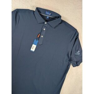 Stitch Golf Mens Midnight Blue Solid Jersey Polo Shirt Large The Goody NWT
